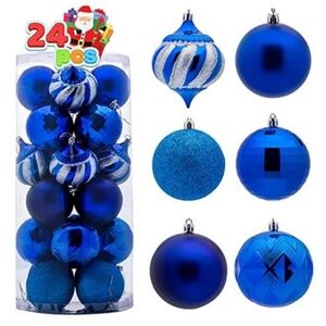 Joiedomi NIP Blue Shatterproof Christmas Ball Ornaments Set- 24pc